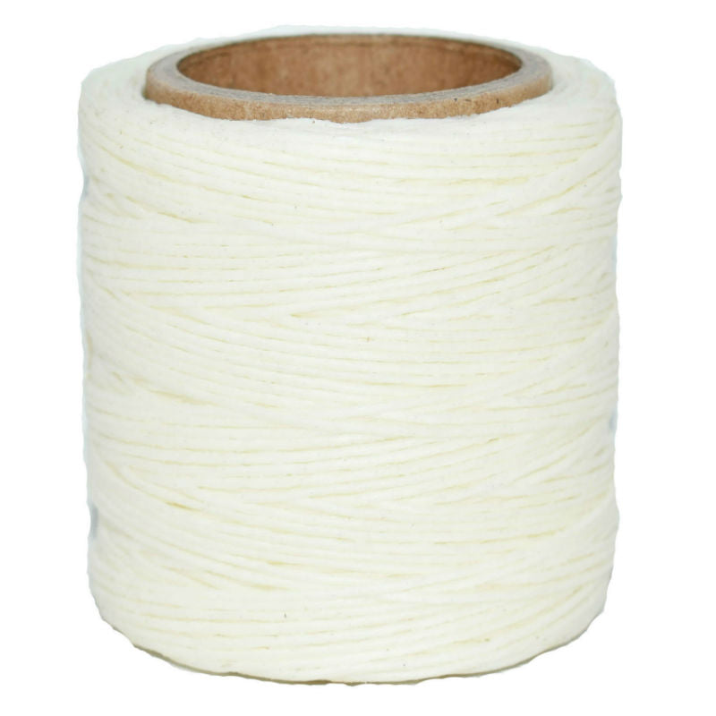 Maine Thread, Braided Waxed Cord, 70 yard spool, White 